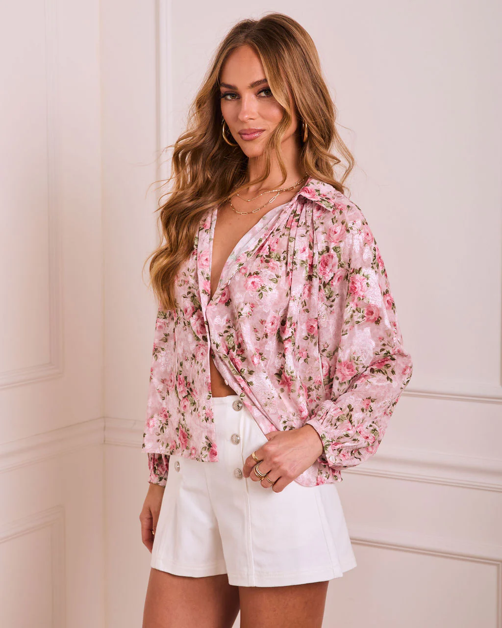 Day Blossom Floral Button Down Top - Image 3