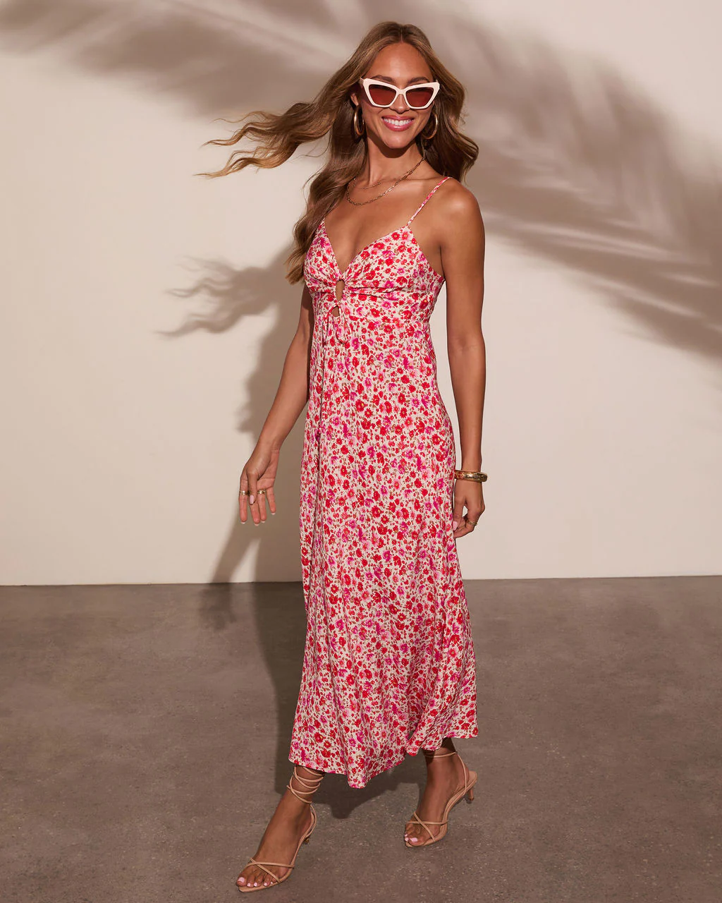 Day Date Cut Out Floral Maxi Dress - Image 3
