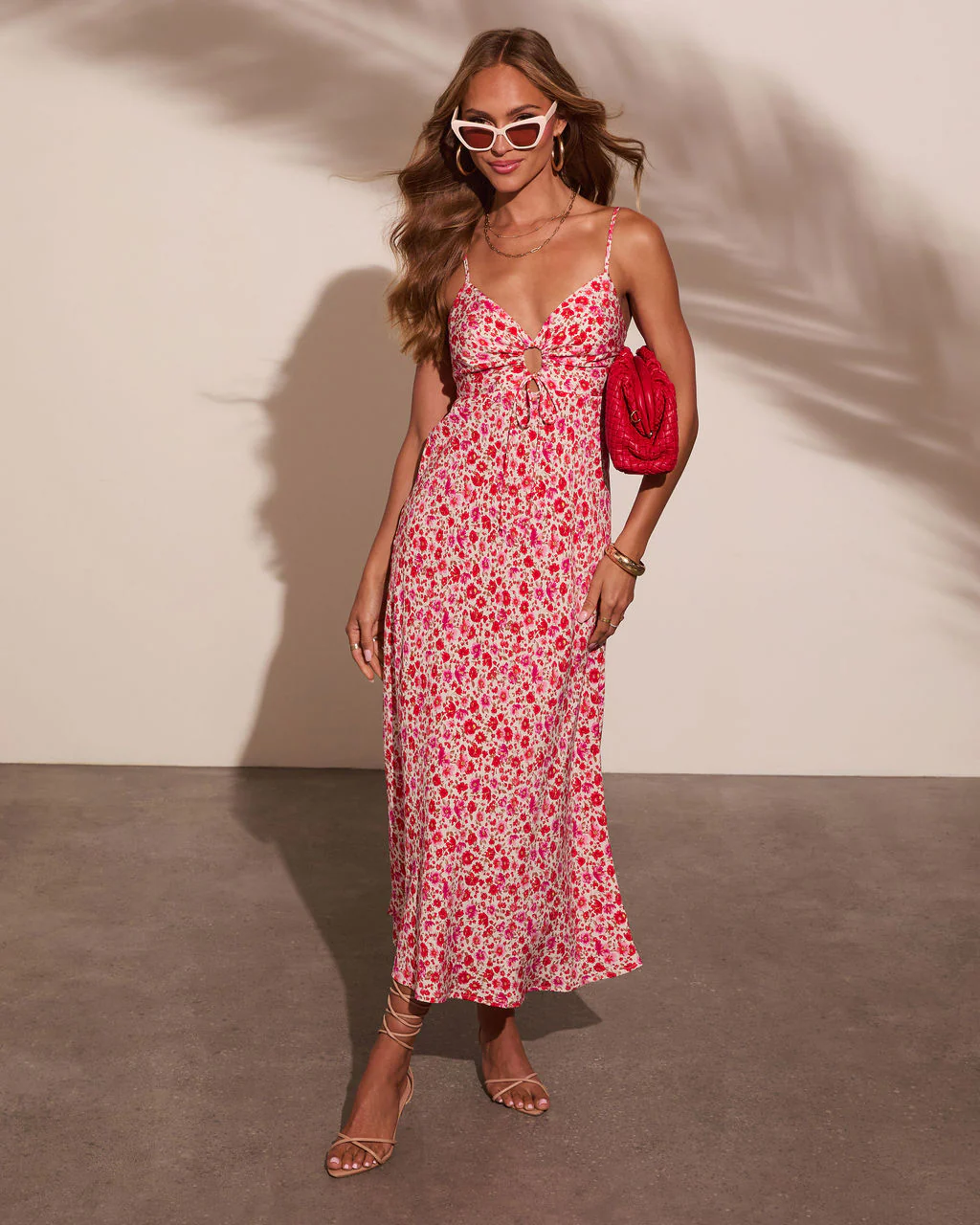 Day Date Cut Out Floral Maxi Dress - Image 6
