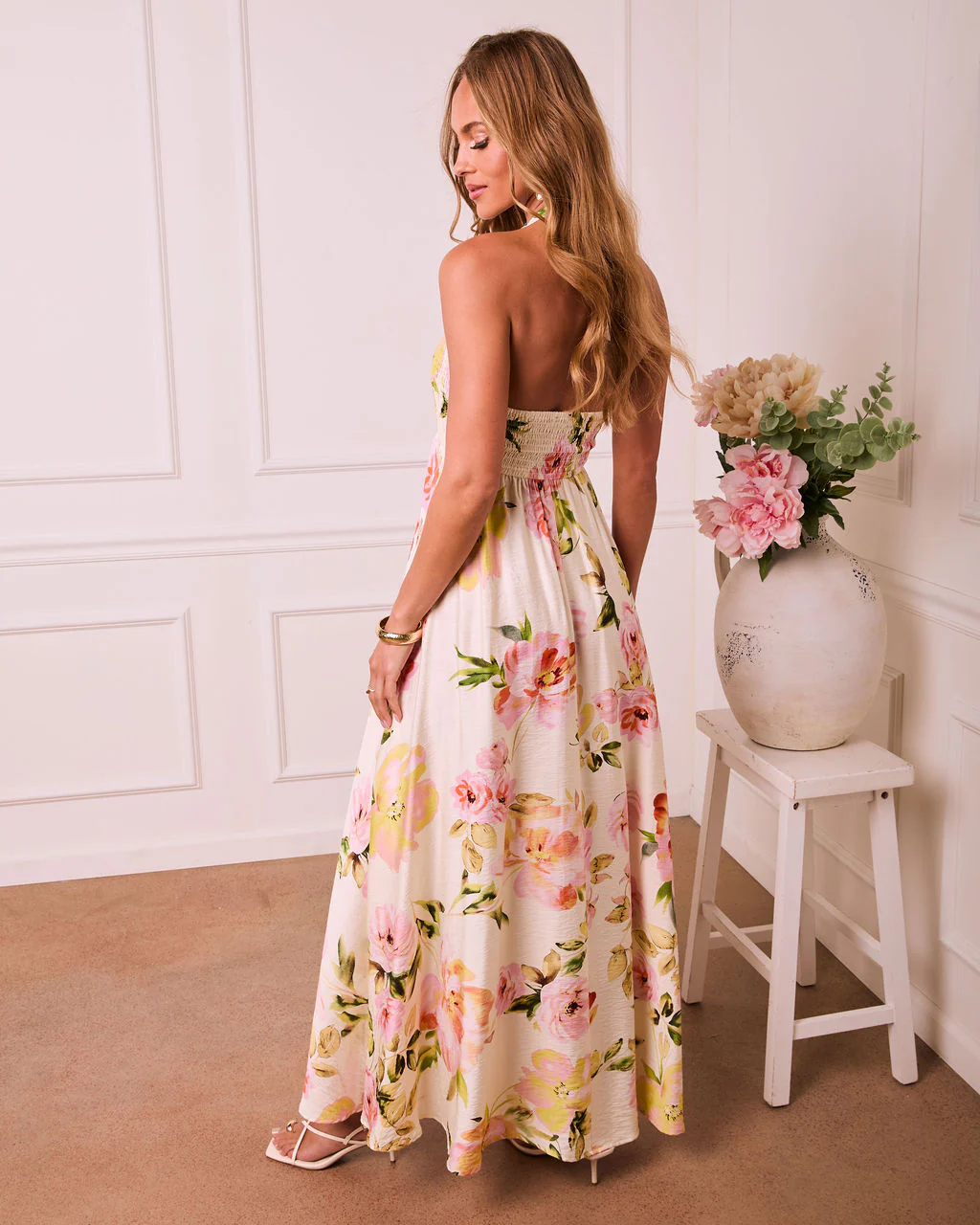 Daybreak Bloom Floral Halter Neck Maxi Dress - Image 4