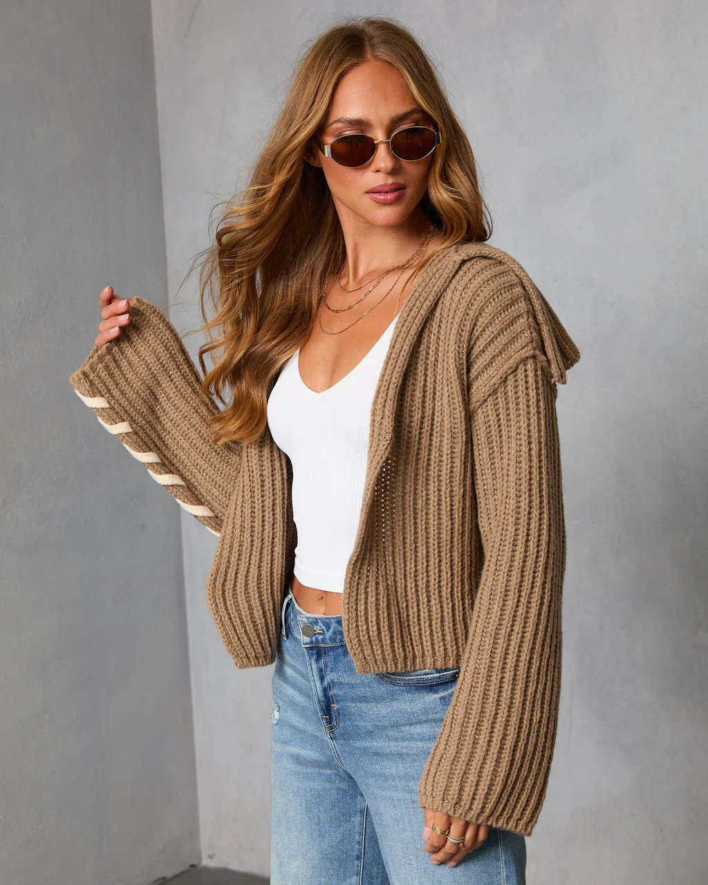 Daylight Dim Contrast Lace Open Front Sweater - Image 3