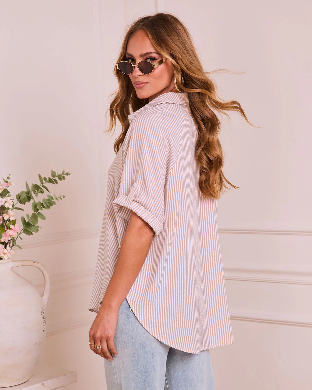 Daylight Essence Striped Button Down Top - Image 4