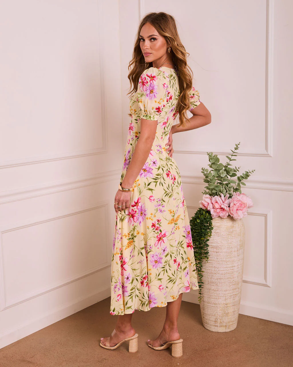 Daytime Darling Pleated Floral Midi Dress - Image 4
