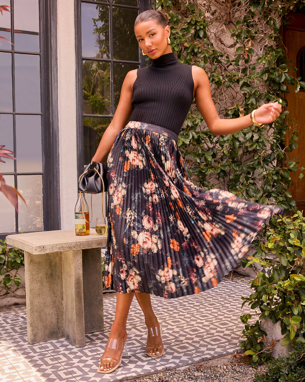 Dearest Bloom Plisse Midi Skirt - Image 3