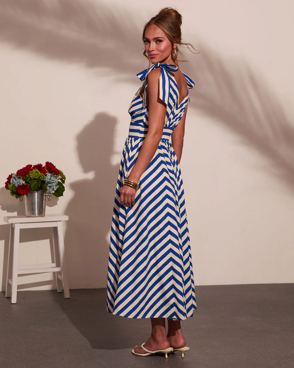 Deckside Muse Cotton Striped Maxi Dress - Image 4