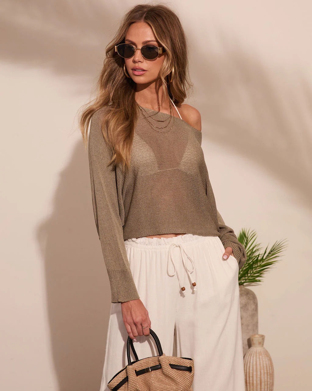 Dekota Open Knit Boat Neckline Top - Image 6