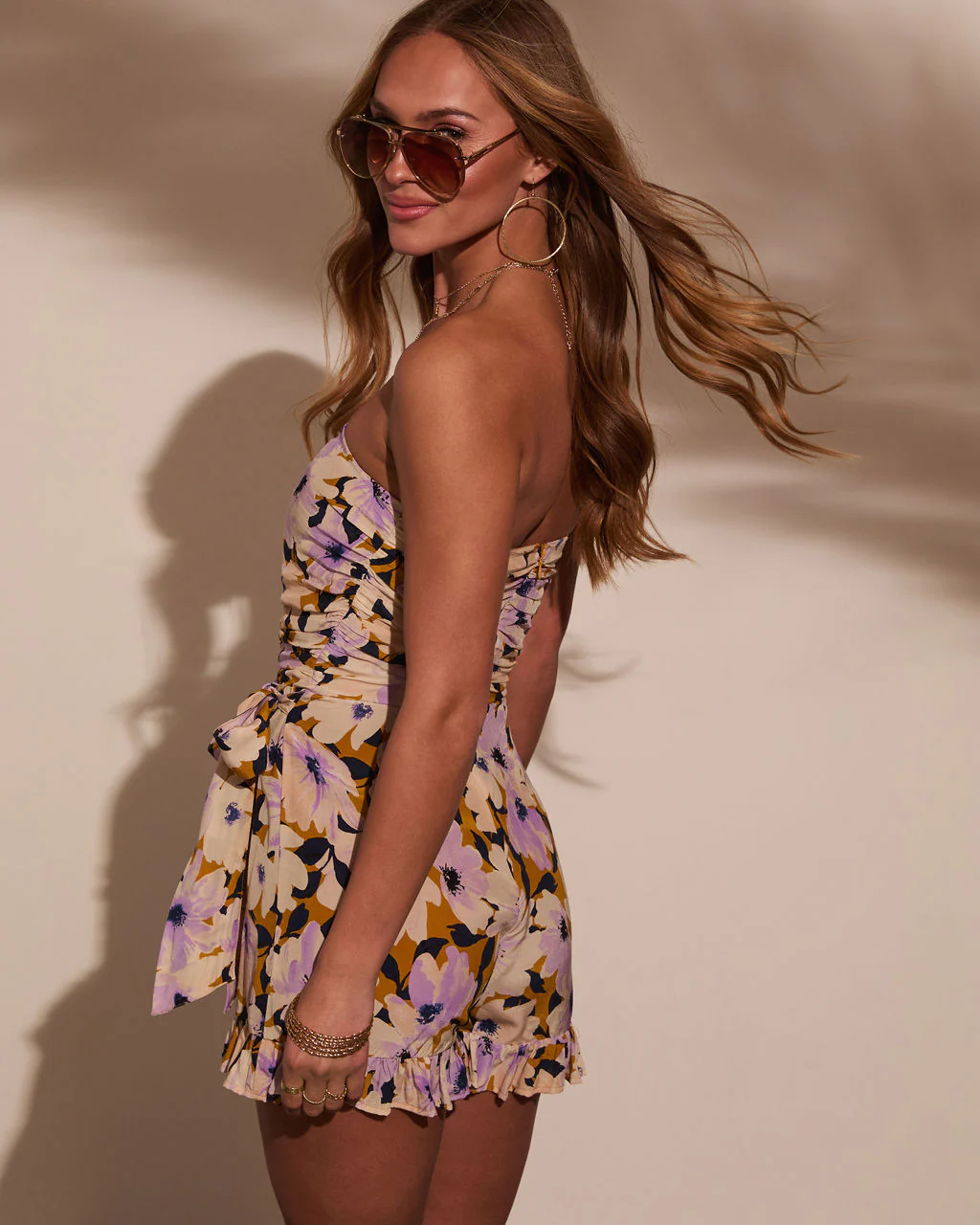 Delicate Desire Floral Waist Tie Romper - Image 4