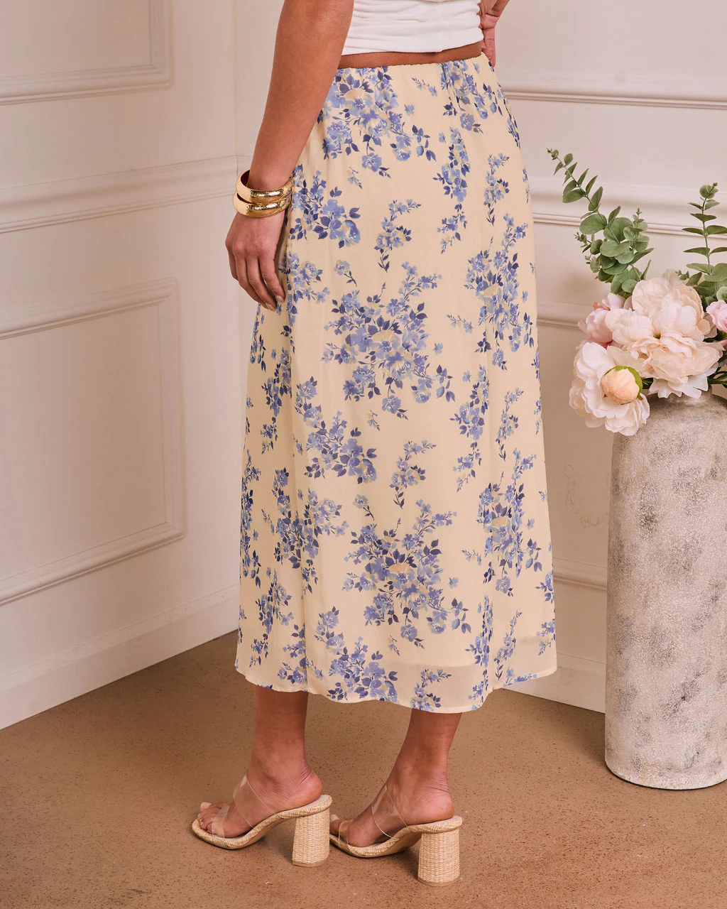 Delicate Haze Floral Maxi Skirt - Image 4