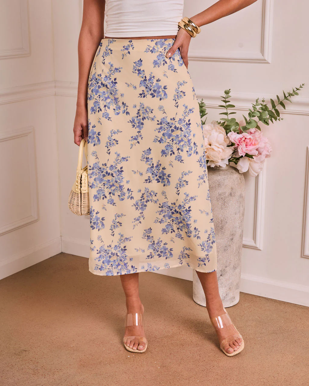 Delicate Haze Floral Maxi Skirt - Image 5