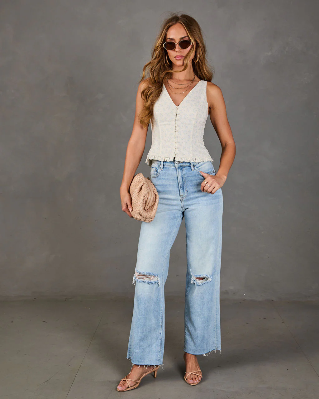 Delicate Sunbeam Floral Vest Top - Image 2