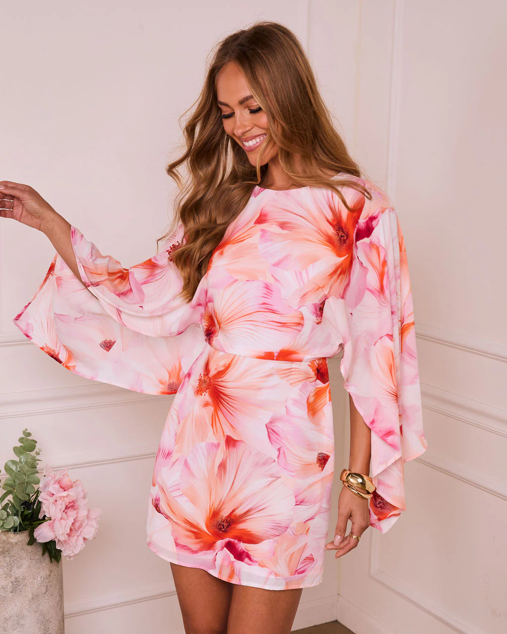 Deliliah Floral Print Mini Dress - Image 5