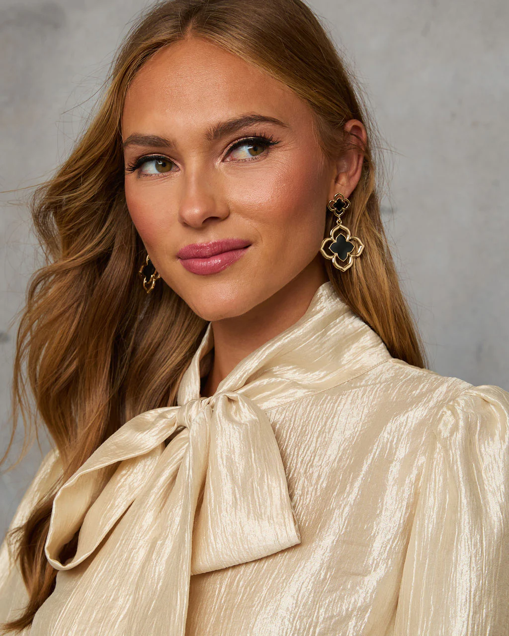 Delina Clover Drop Earrings - Image 2
