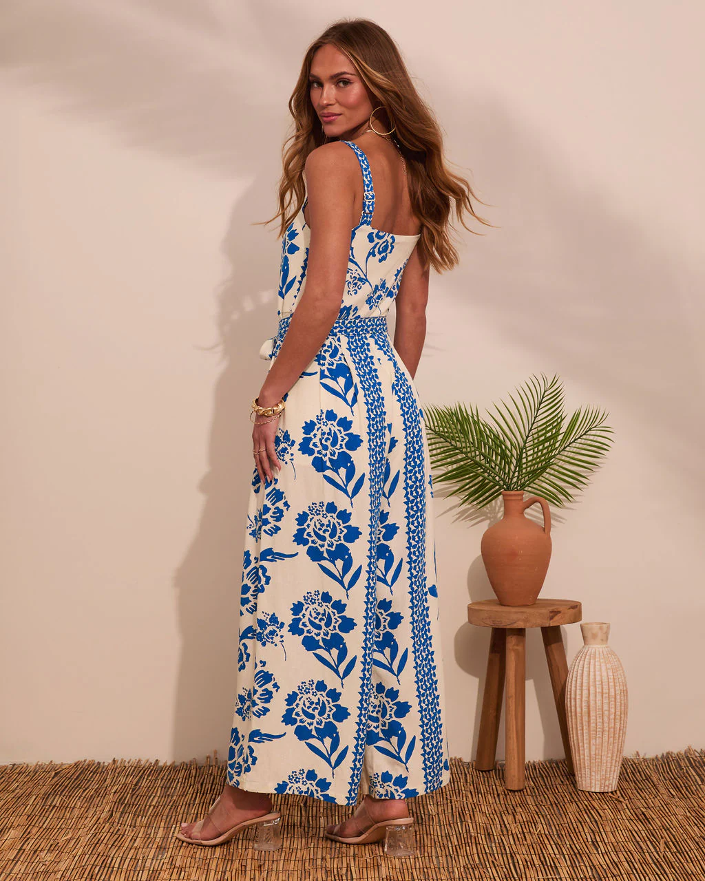 Demie Floral Waist Tie Jumpsuit - Image 4