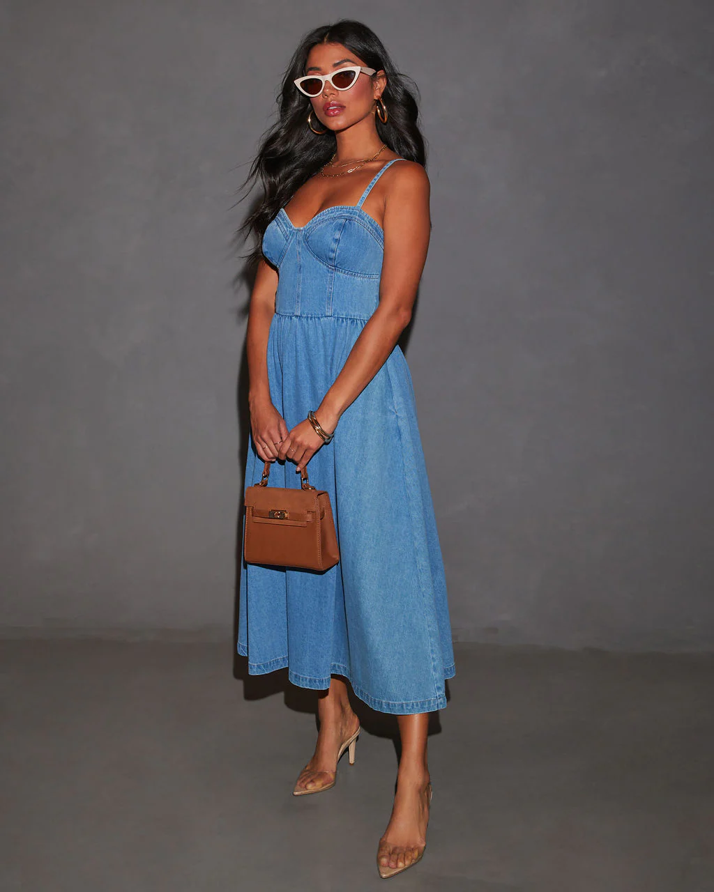 Vienna Voyage Denim Midi Dress - Image 3