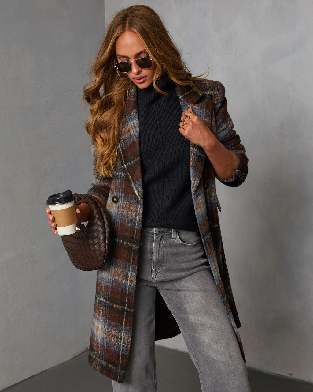 Devora Plaid Double Breasted Coat - Image 6