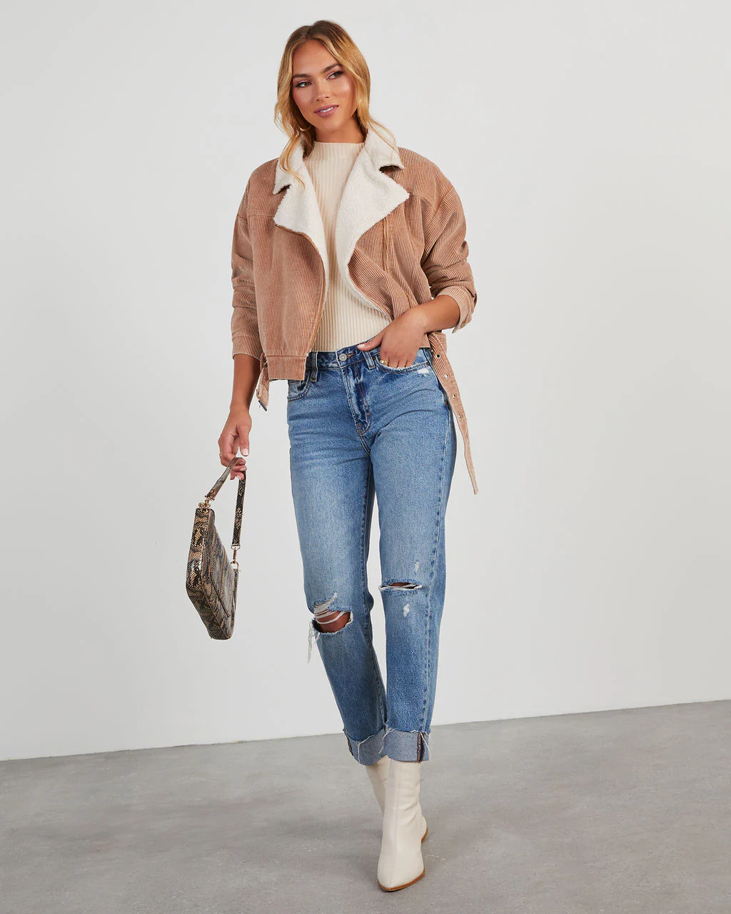 Devyn Corduroy Sherpa Moto Jacket - Image 3