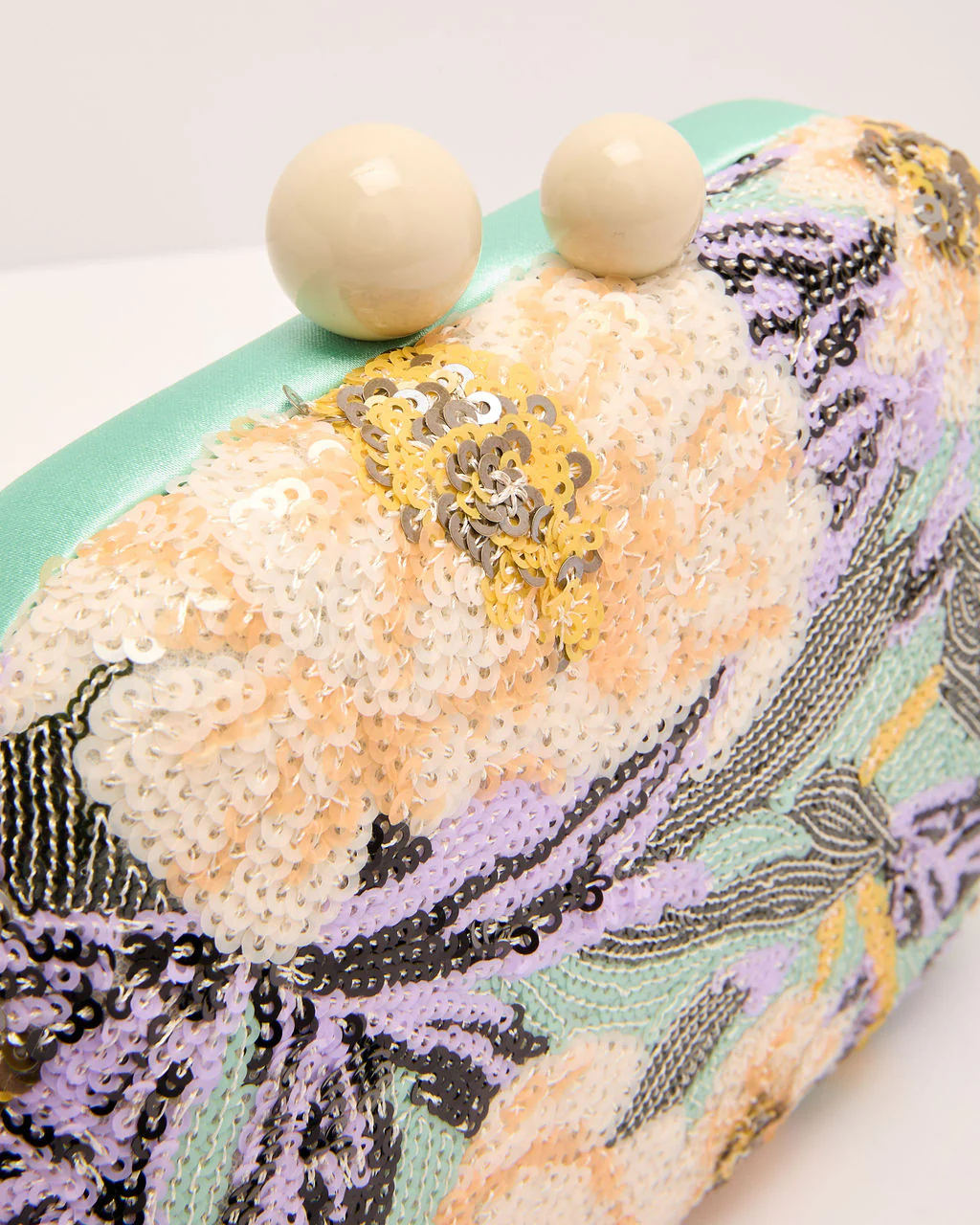 Dewy Garden Floral Sequin Clutch - Image 6