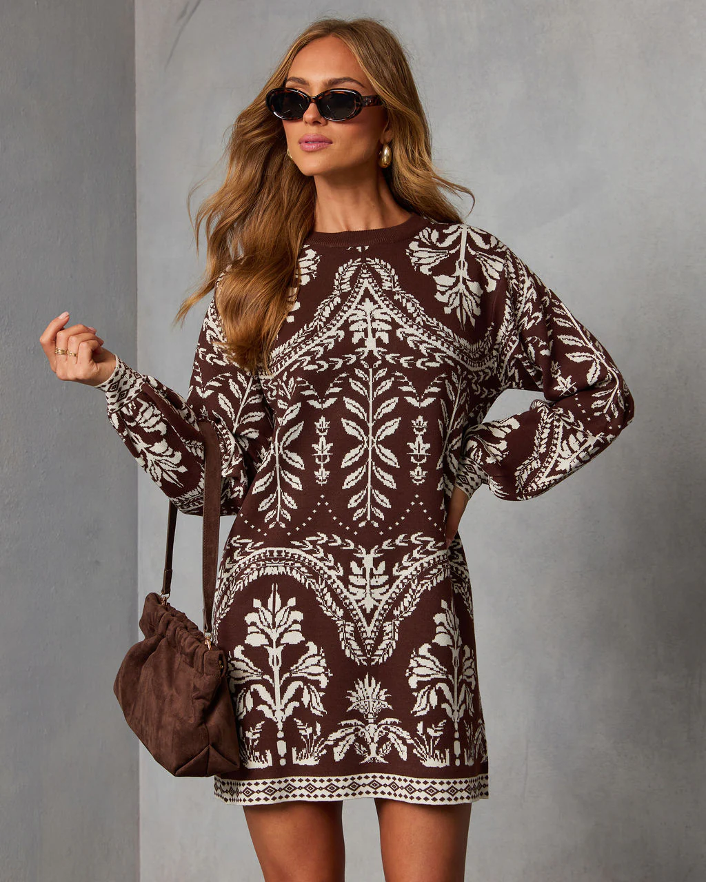 Deysi Printed Sweater Mini Dress - Image 2