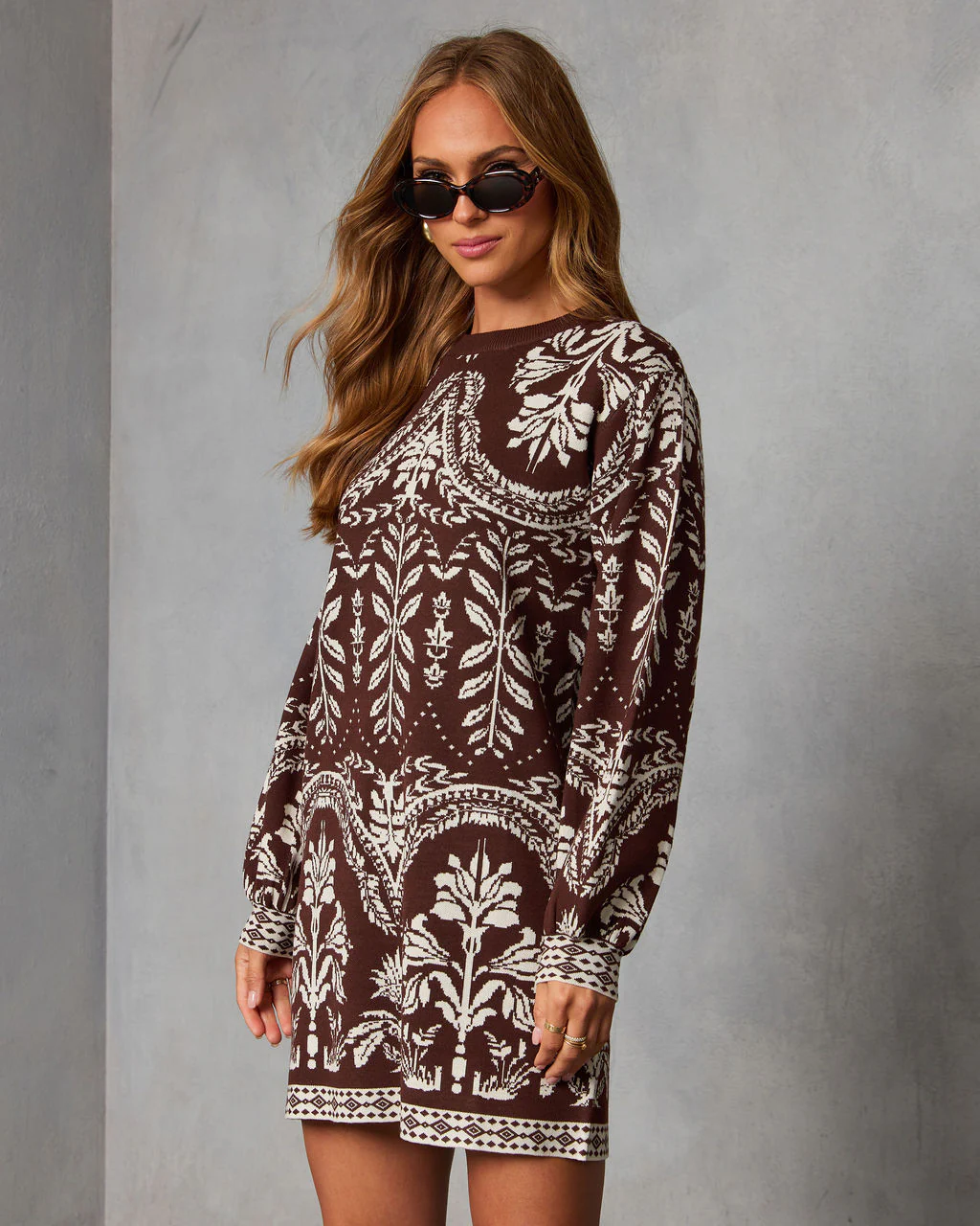 Deysi Printed Sweater Mini Dress - Image 3