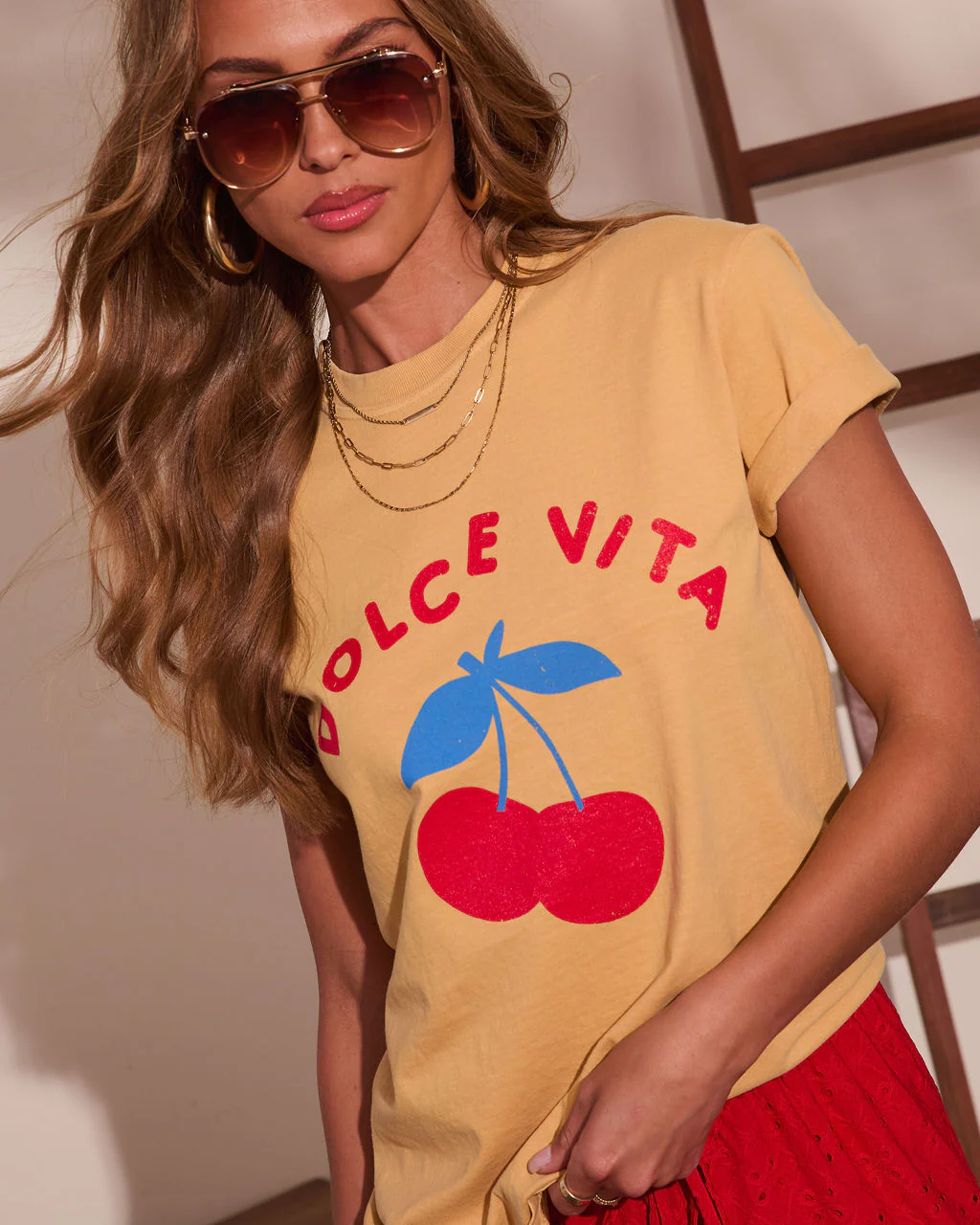 Dolce Vita Cherry Cotton Short Sleeve Graphic Tee - Image 6