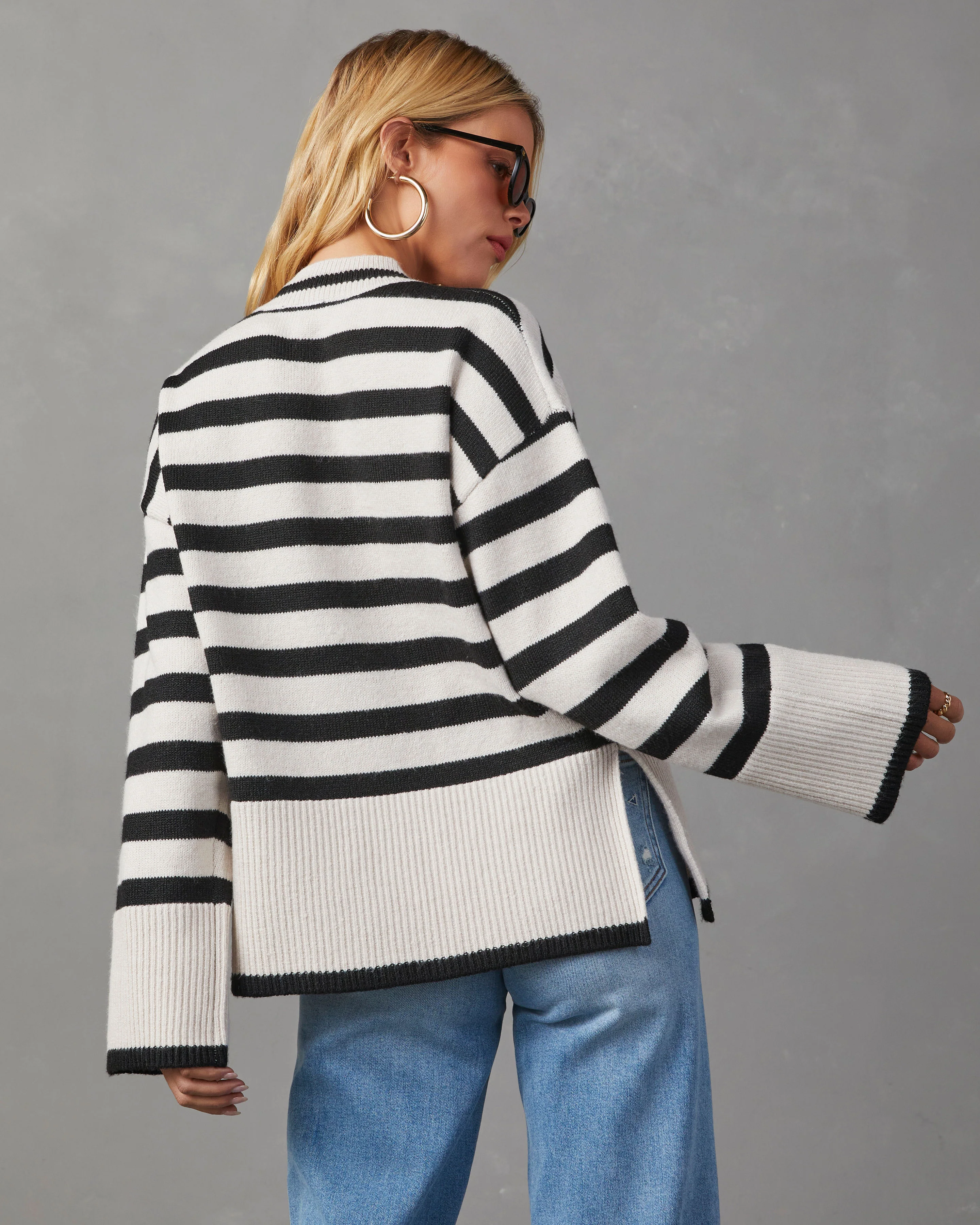 Dont Mind Me Striped Knit Sweater - Image 4