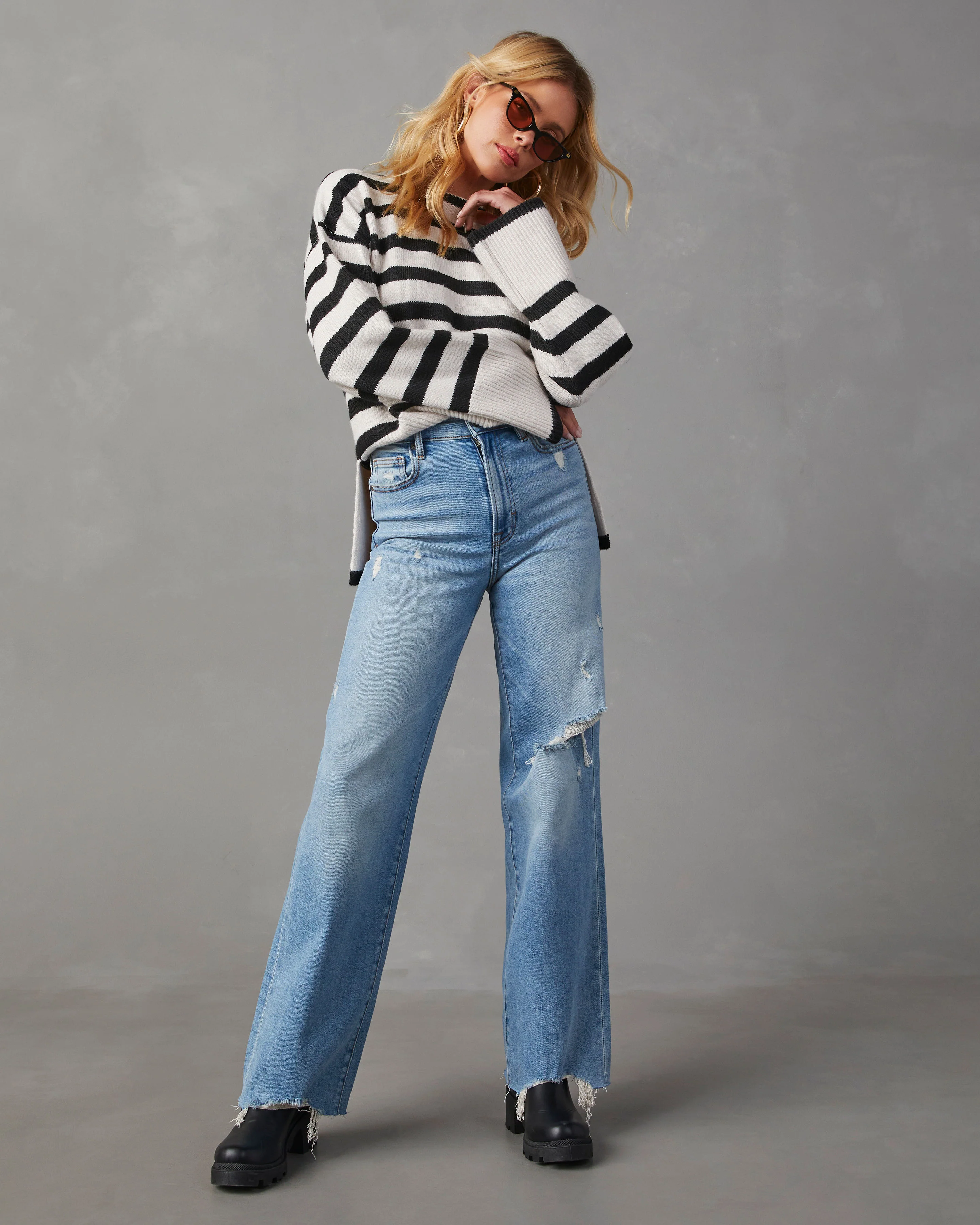 Dont Mind Me Striped Knit Sweater - Image 6