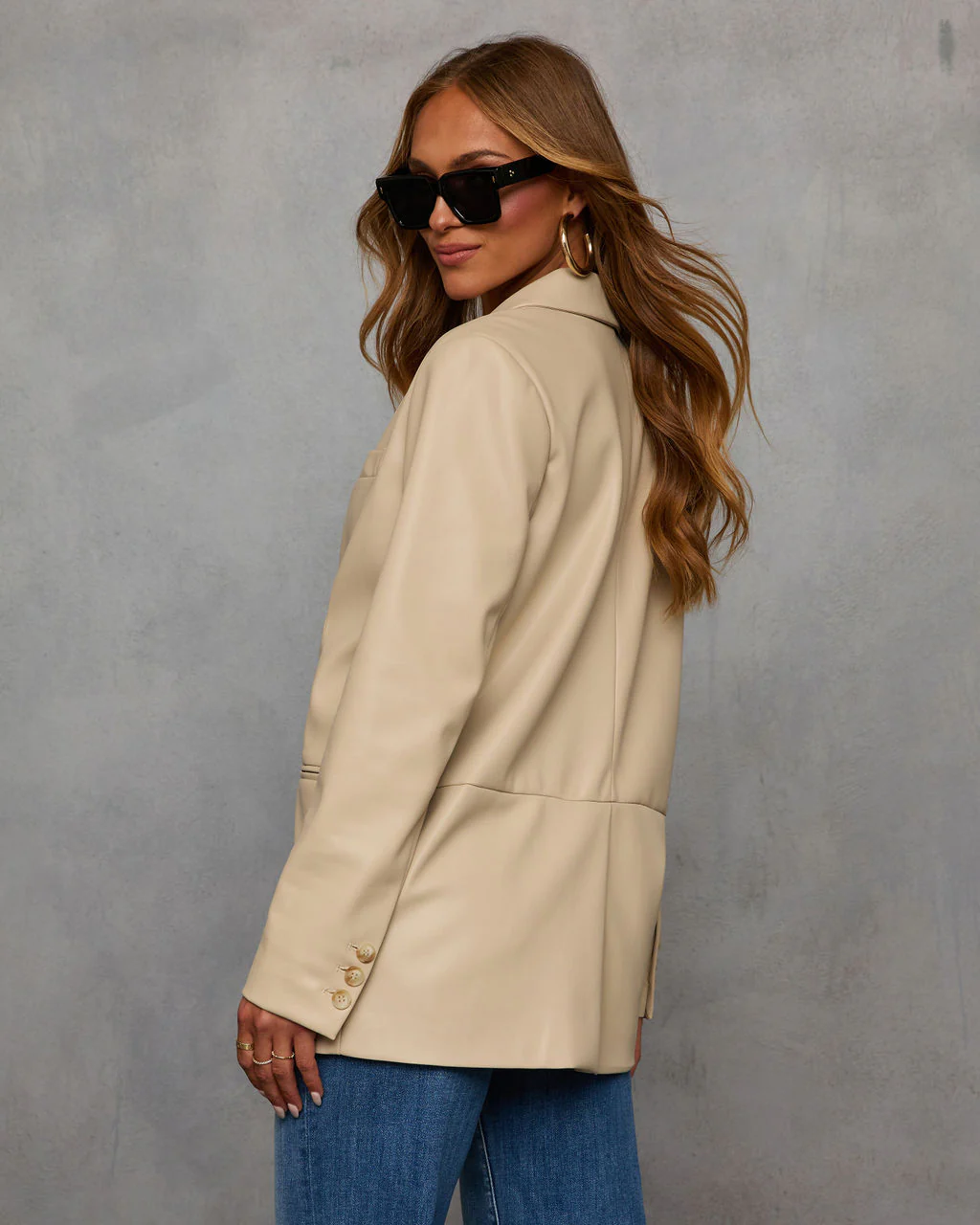 Don't Wait Up Leather Blazer - Image 10