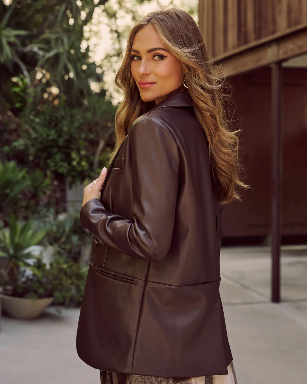 Don't Wait Up Leather Blazer - Image 4