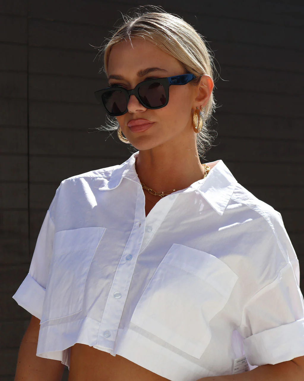 Dorit Cotton Cropped Button Down Top - Image 2