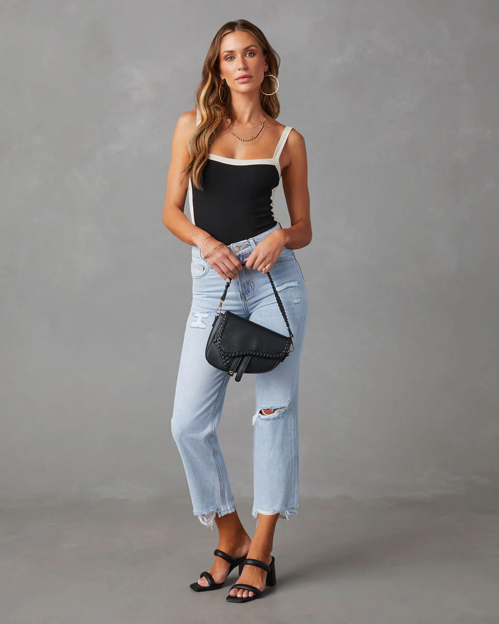 Double Dare Cropped Distressed Jeans - Image 2