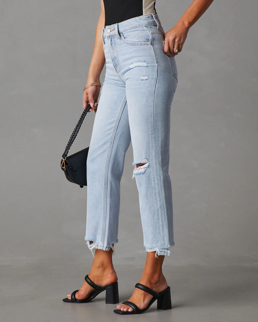 Double Dare Cropped Distressed Jeans - Image 3