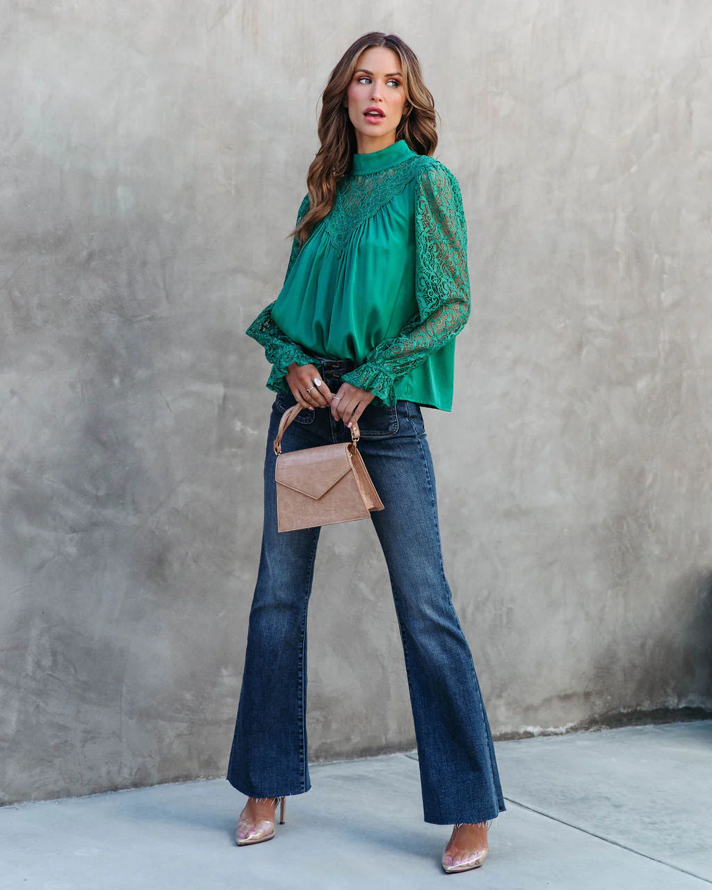 Down Memory Lane Lace Contrast Top - Image 10