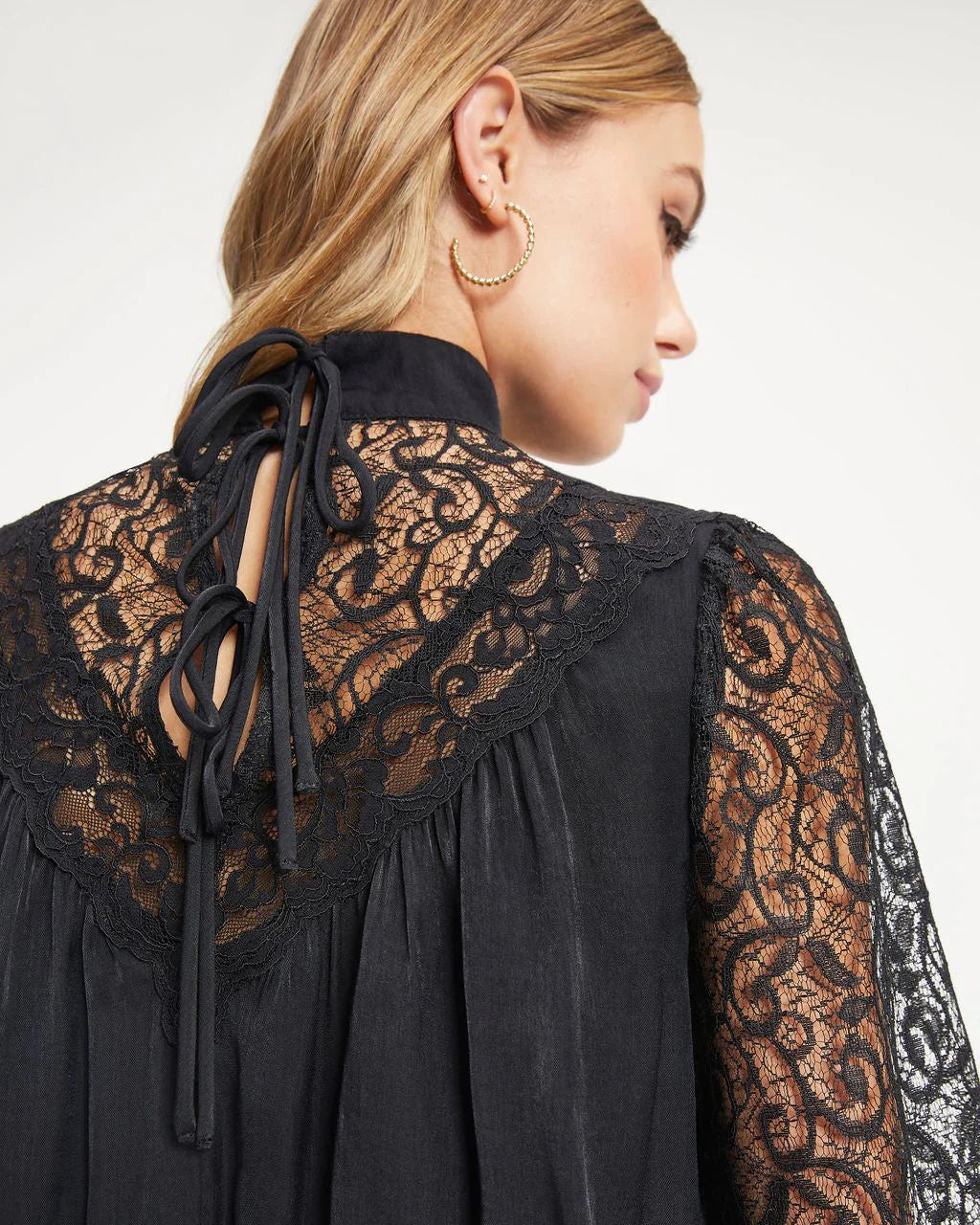 Down Memory Lane Lace Contrast Top - Image 3