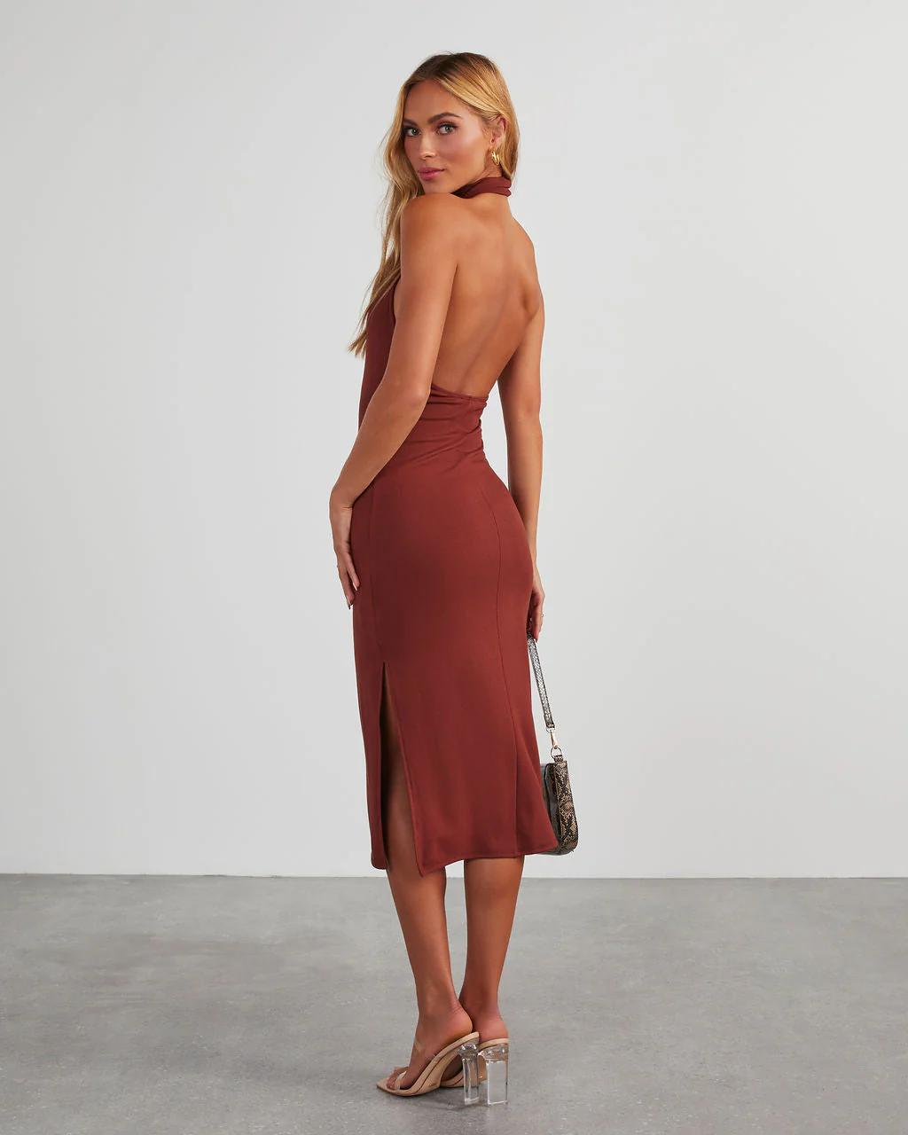 Down The Aisle Halter Neck Midi Dress - Image 4