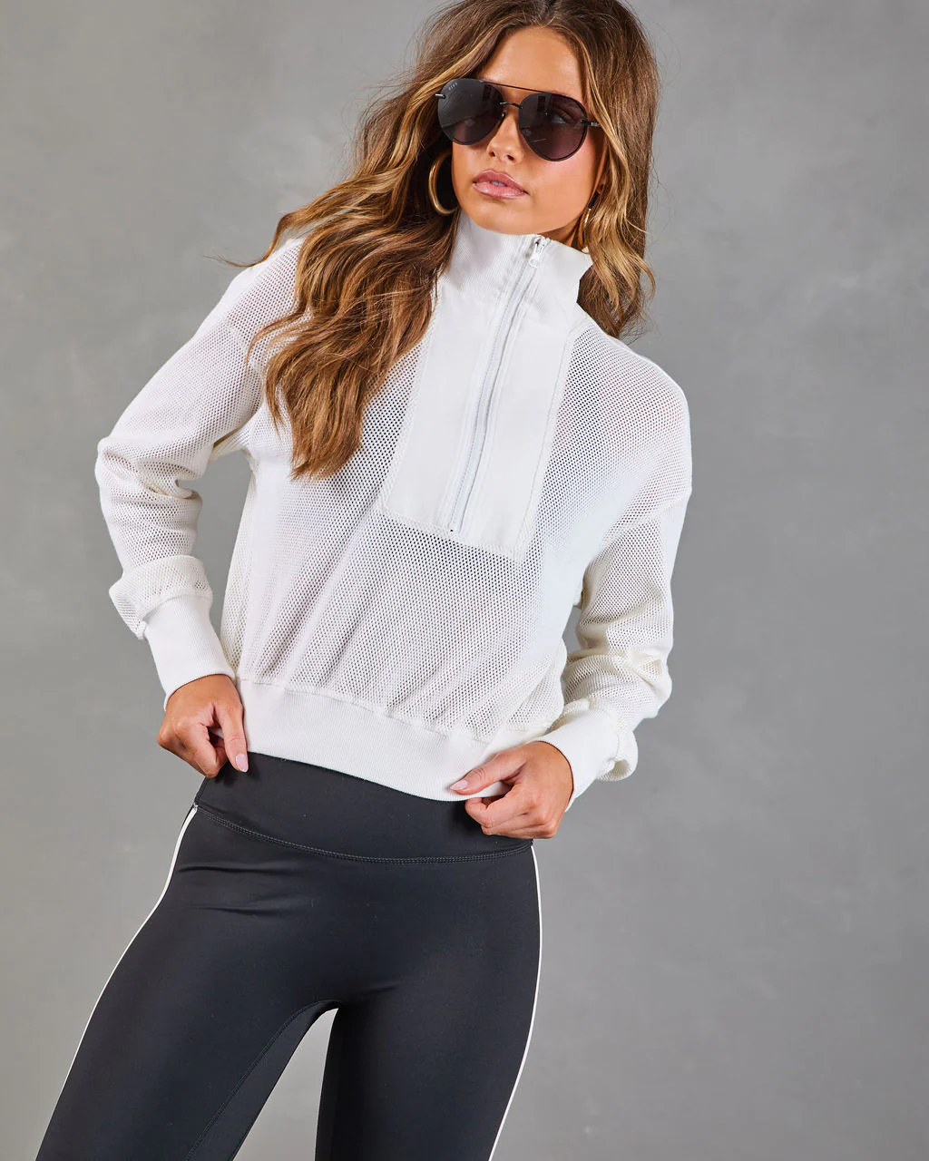 Downtown Drift Mesh Quarter Zip Jacket - Image 5
