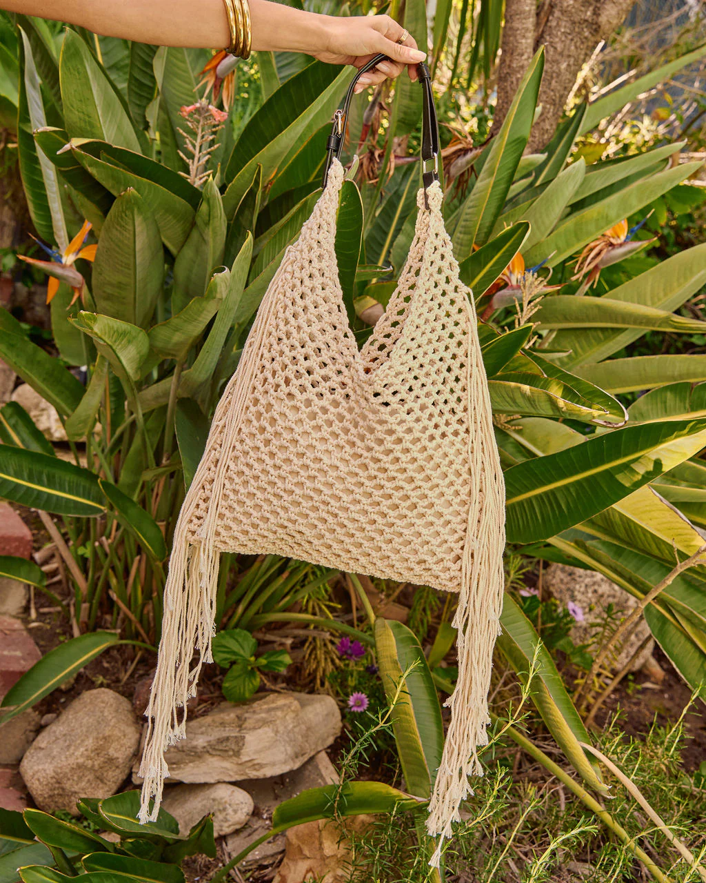 Dreamy Cove Crochet Fringe Tote Bag - Image 6