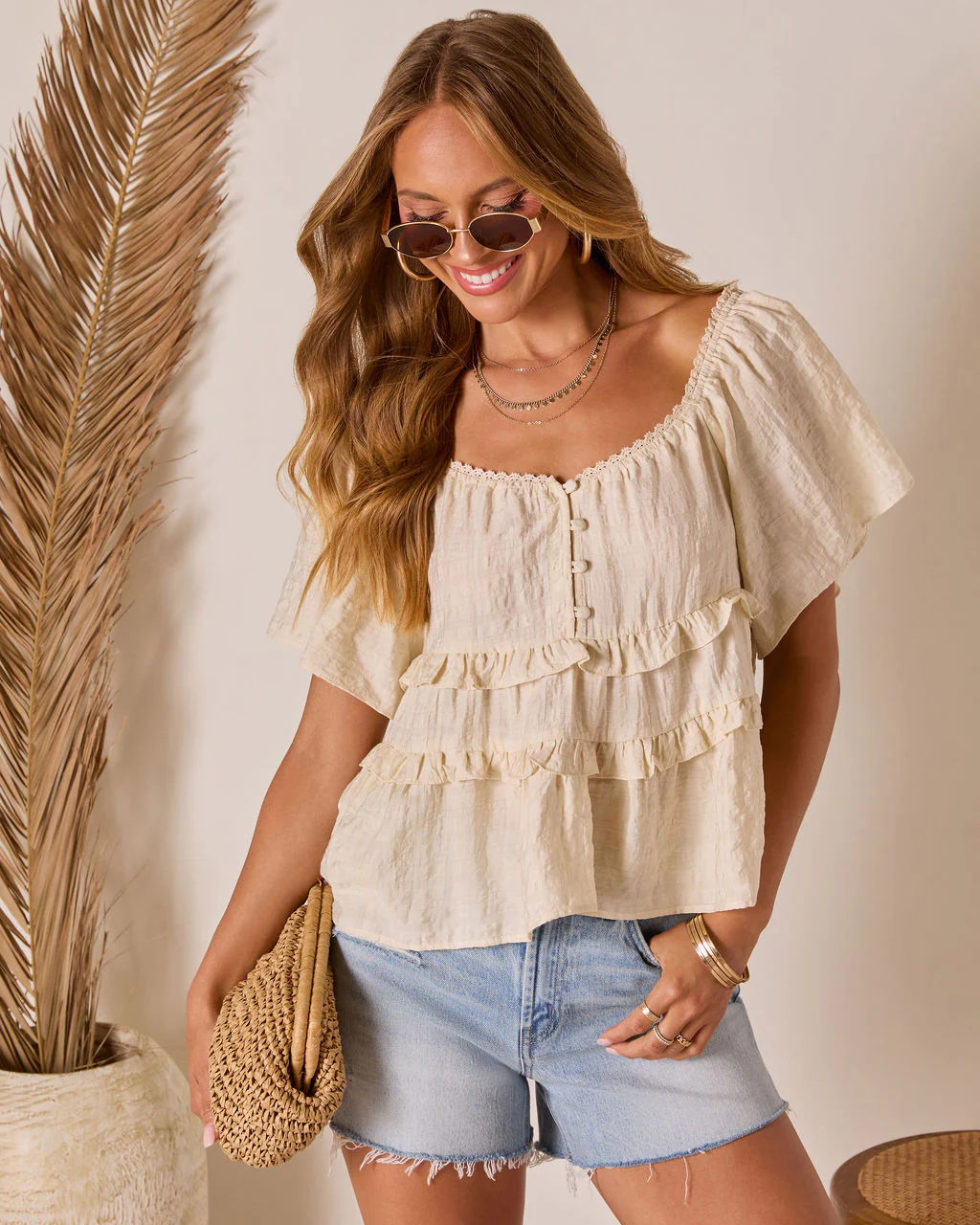 Drinah Ruffle Peasant Blouse - Image 5