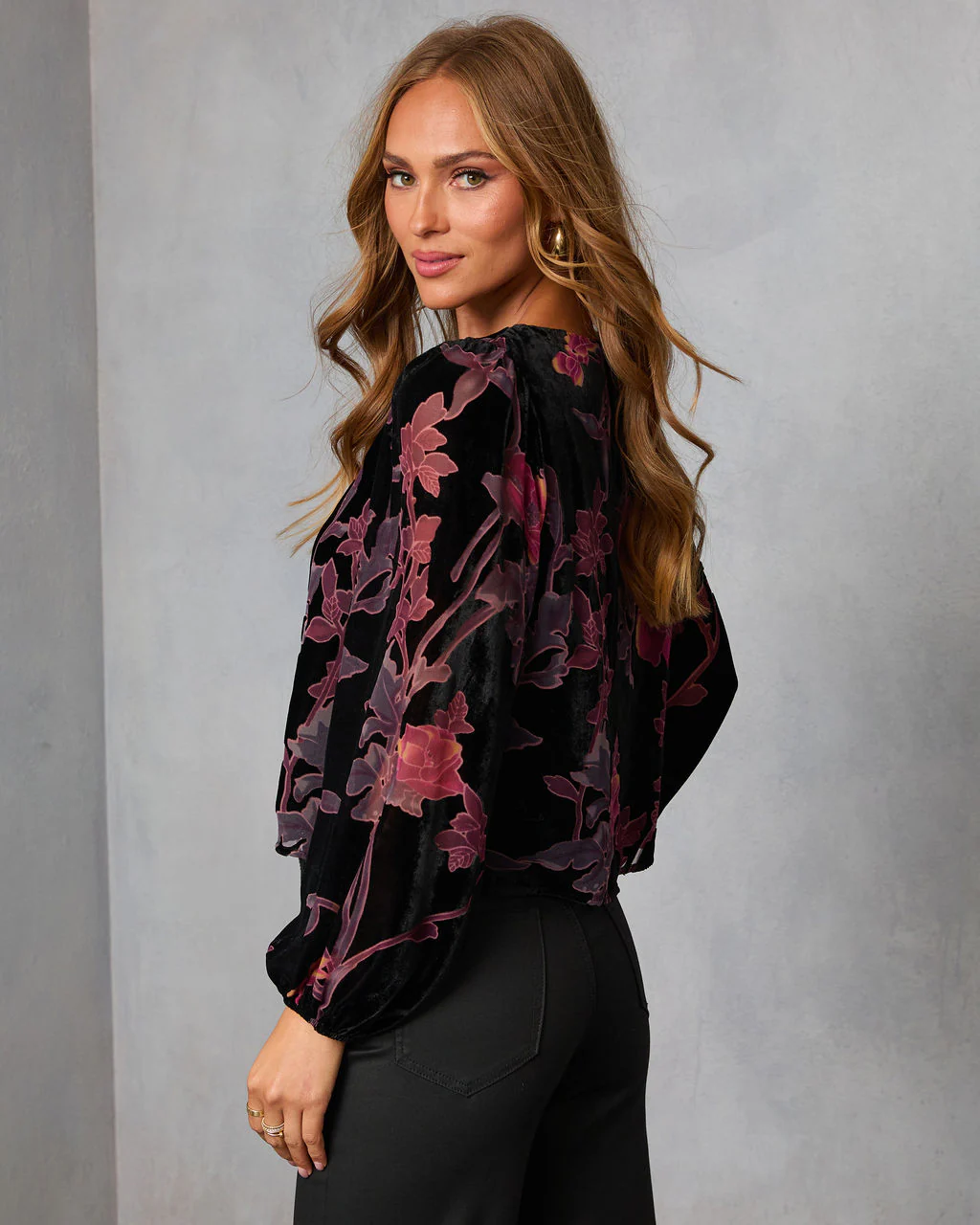 Dusk Undone Printed Velvet Top - Image 4