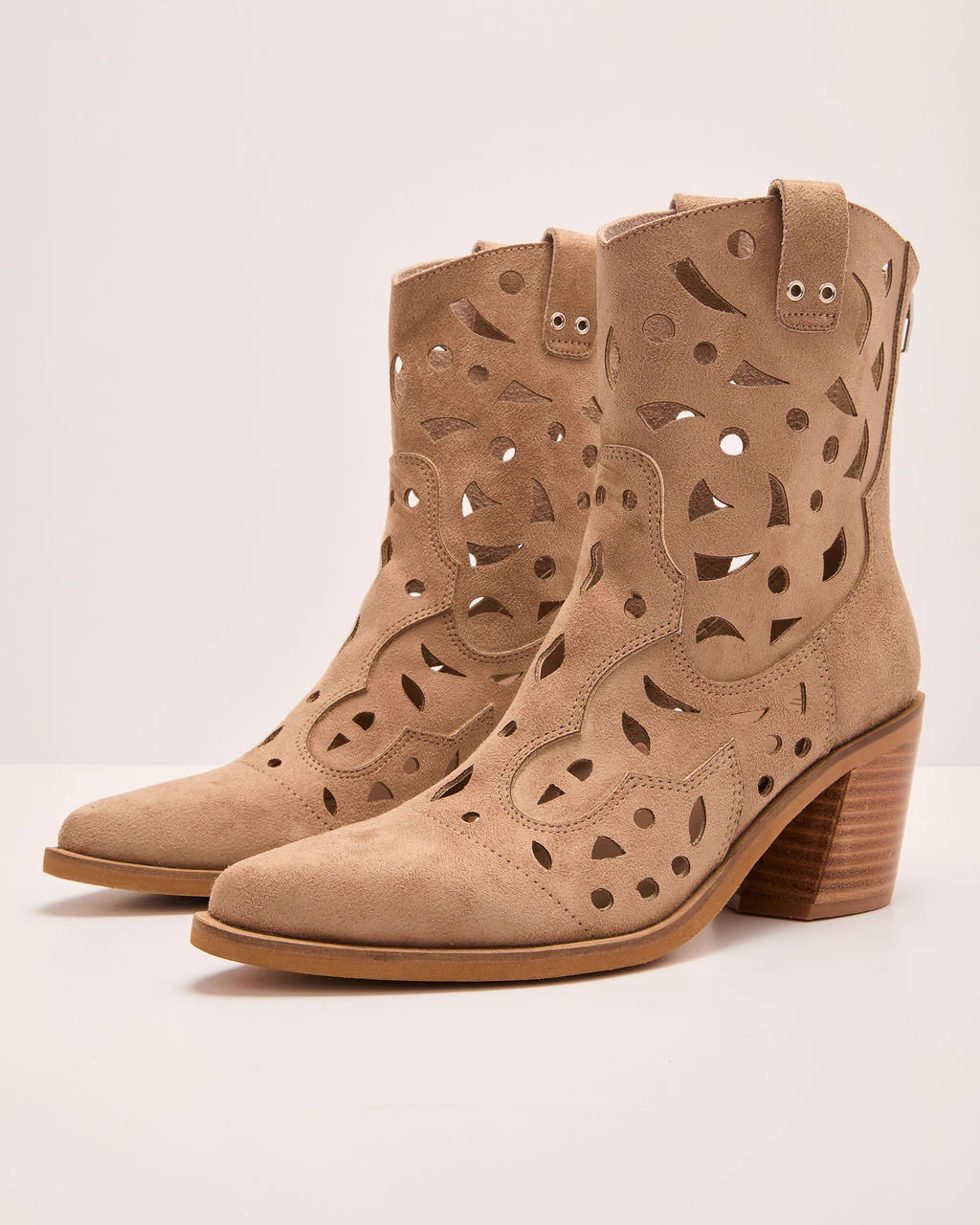 Dusty Ember Laser Cut Western Booties - Image 2
