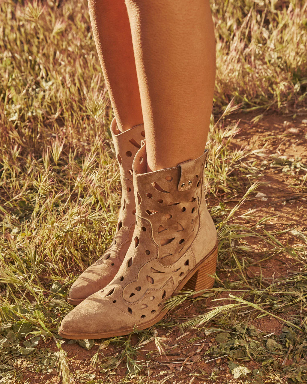Dusty Ember Laser Cut Western Booties - Image 4