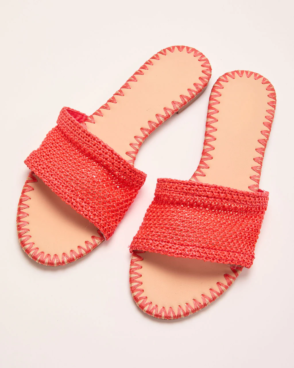 Earth Shine Woven Straw Flat Sandals - Image 2