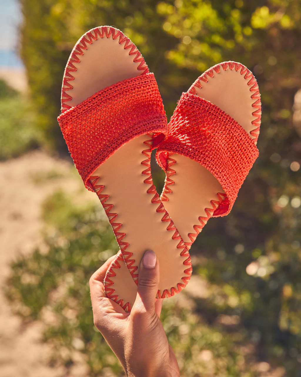 Earth Shine Woven Straw Flat Sandals - Image 4