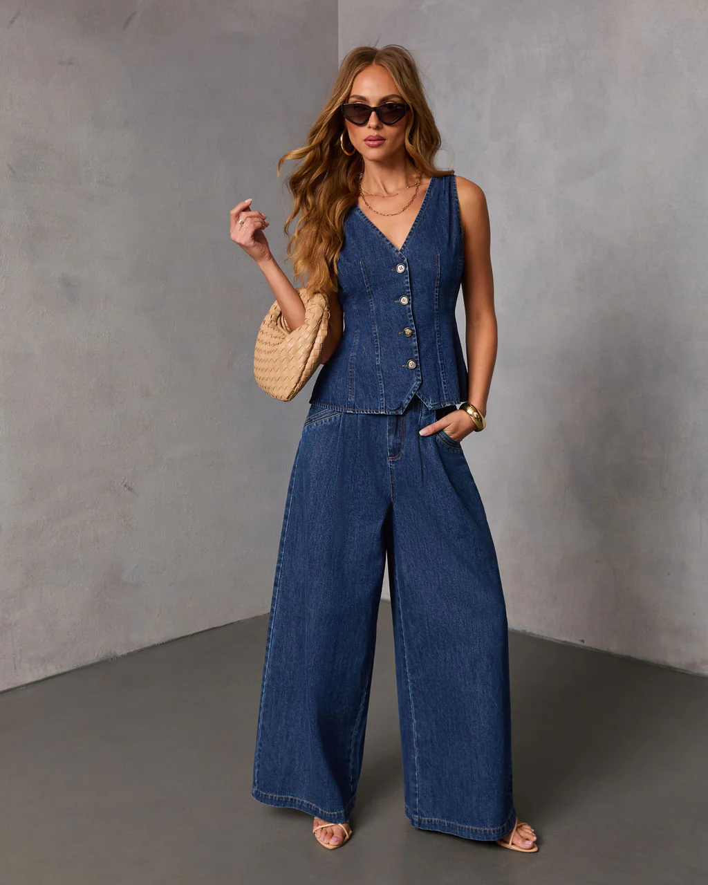 Easy Classic Denim Peplum Top - Image 2
