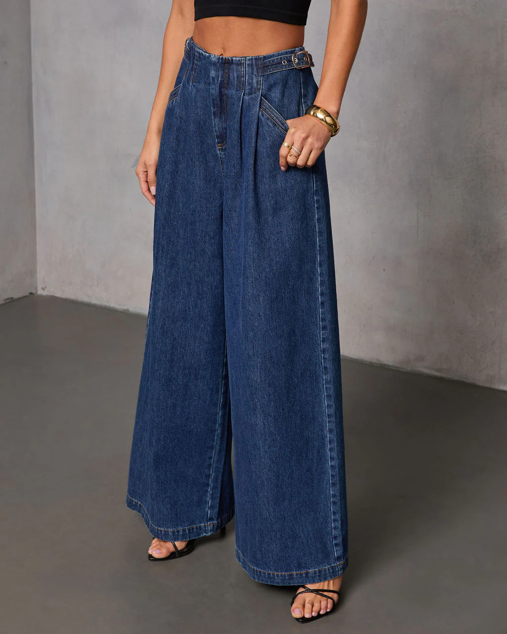 Easy Classic Stretch High Rise Wide Leg Jeans - Image 3