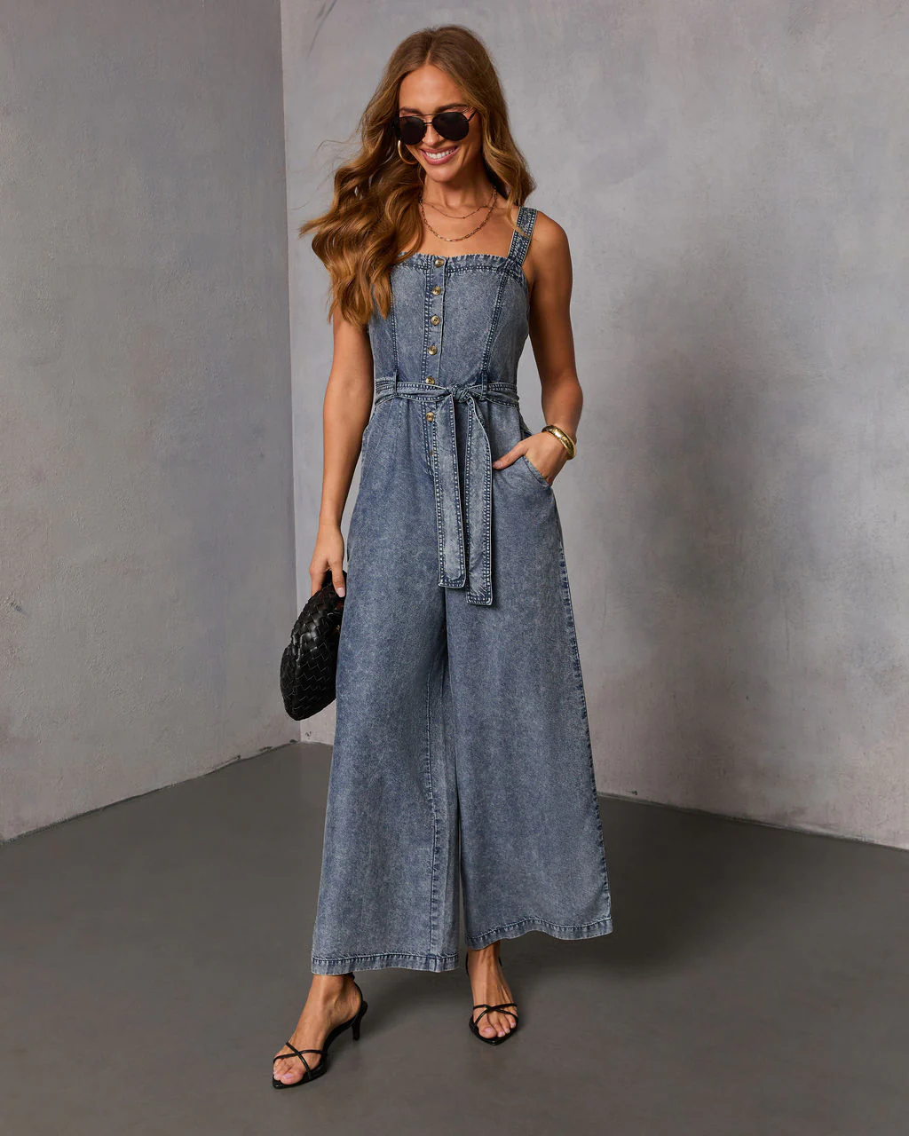 Easy Morning Chambray Waist Tie Jumpsuit - Image 5
