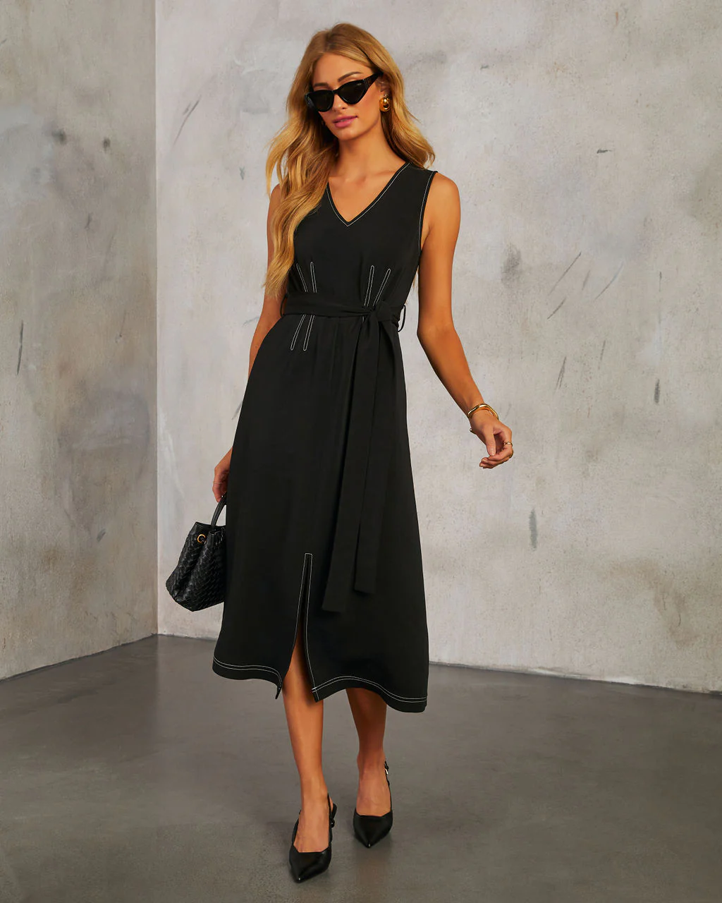 Easy Street Waist Tie Midi Dress - Image 5