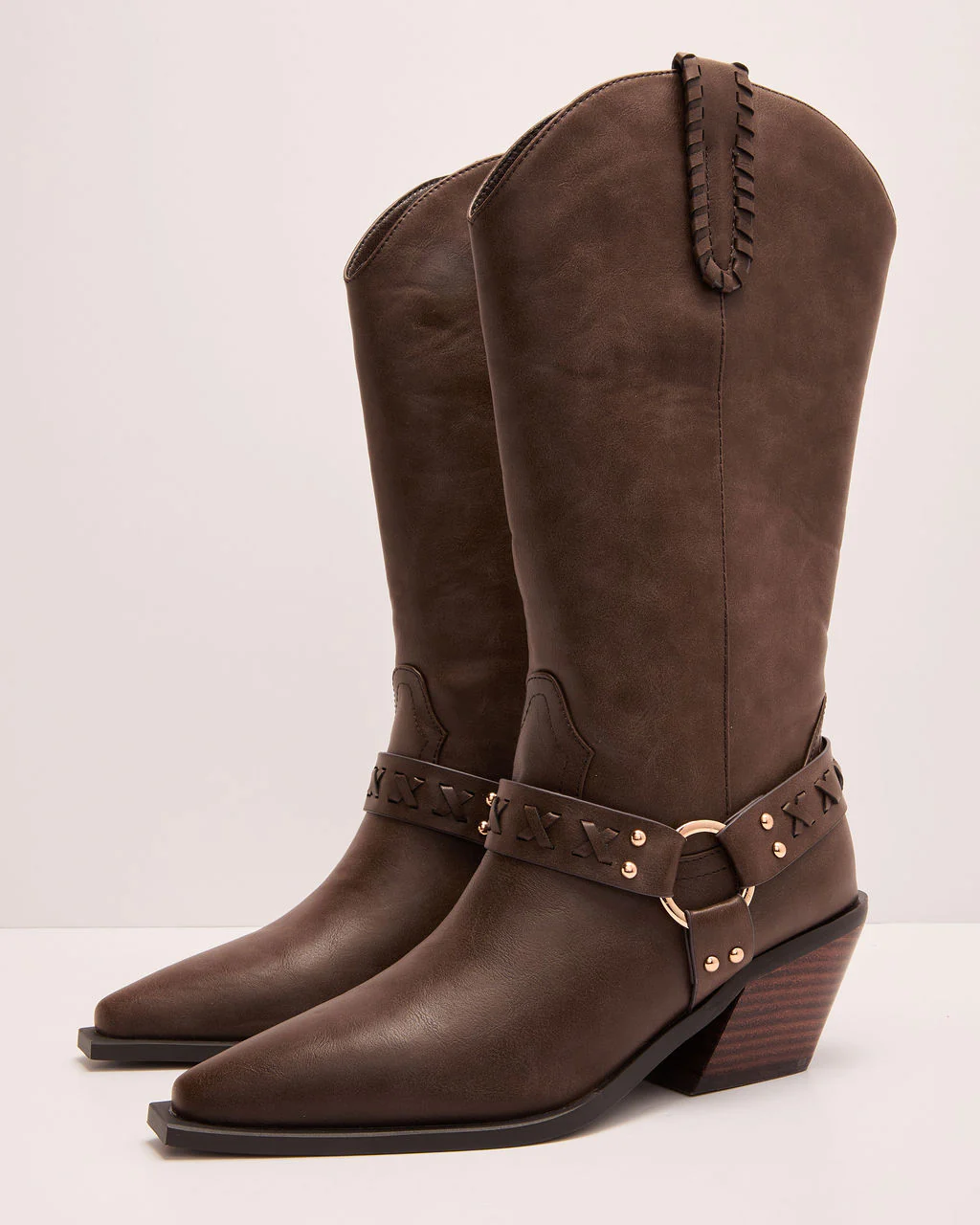 Echo Canyon Vegan Leather Western Buckle Boots - Image 2