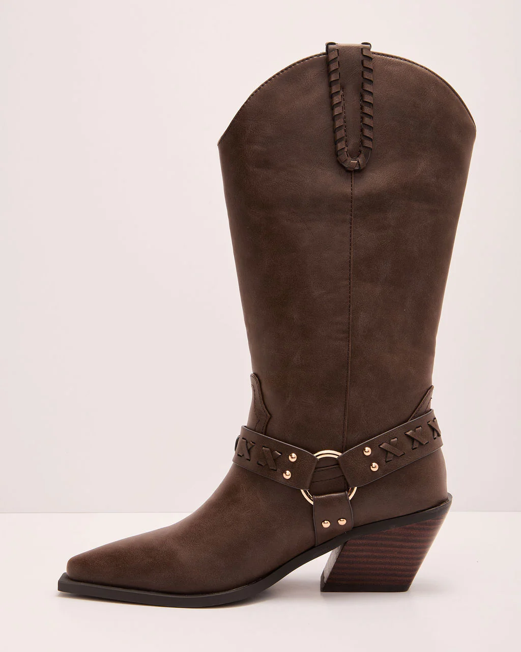 Echo Canyon Vegan Leather Western Buckle Boots - Image 3