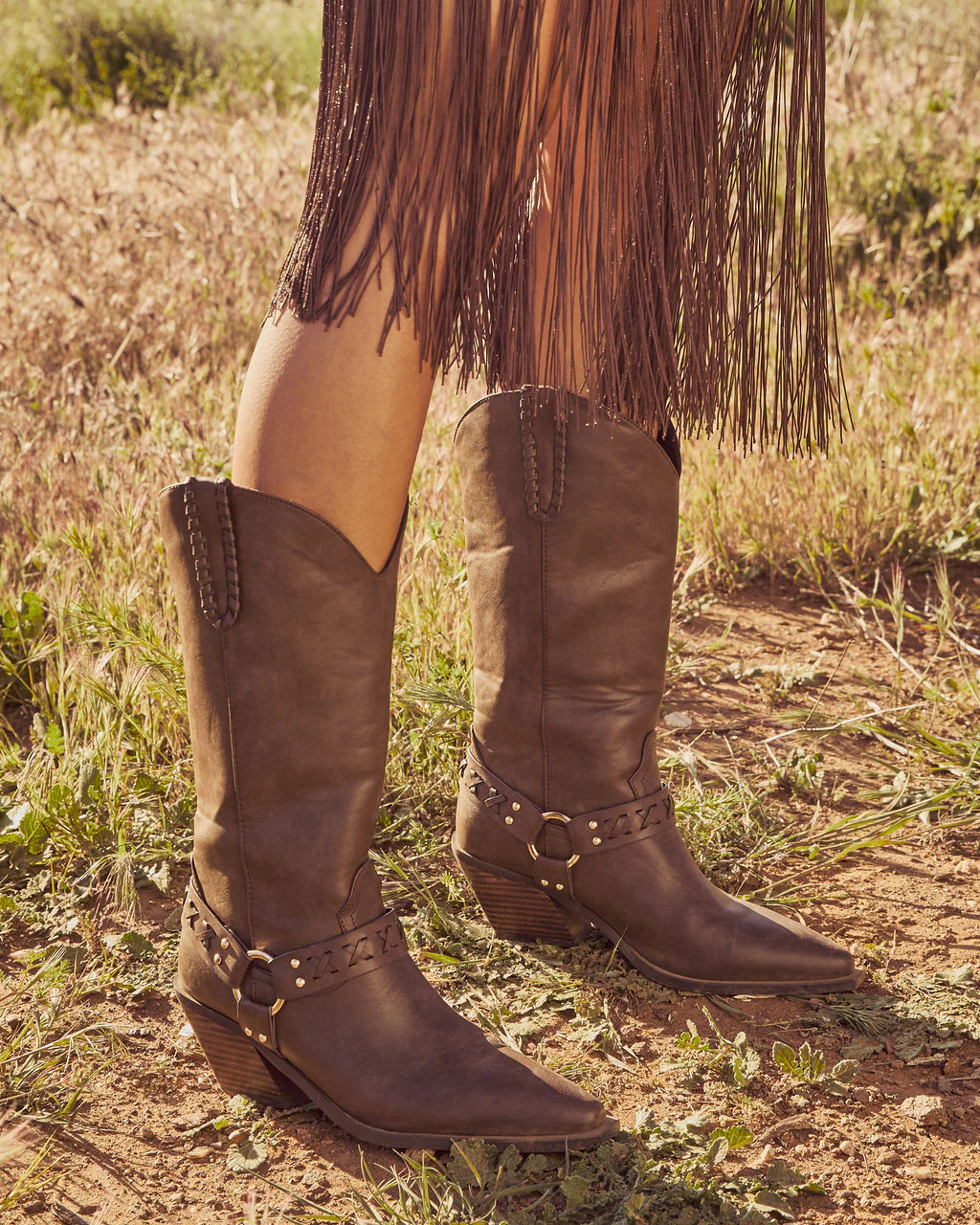 Echo Canyon Vegan Leather Western Buckle Boots - Image 4