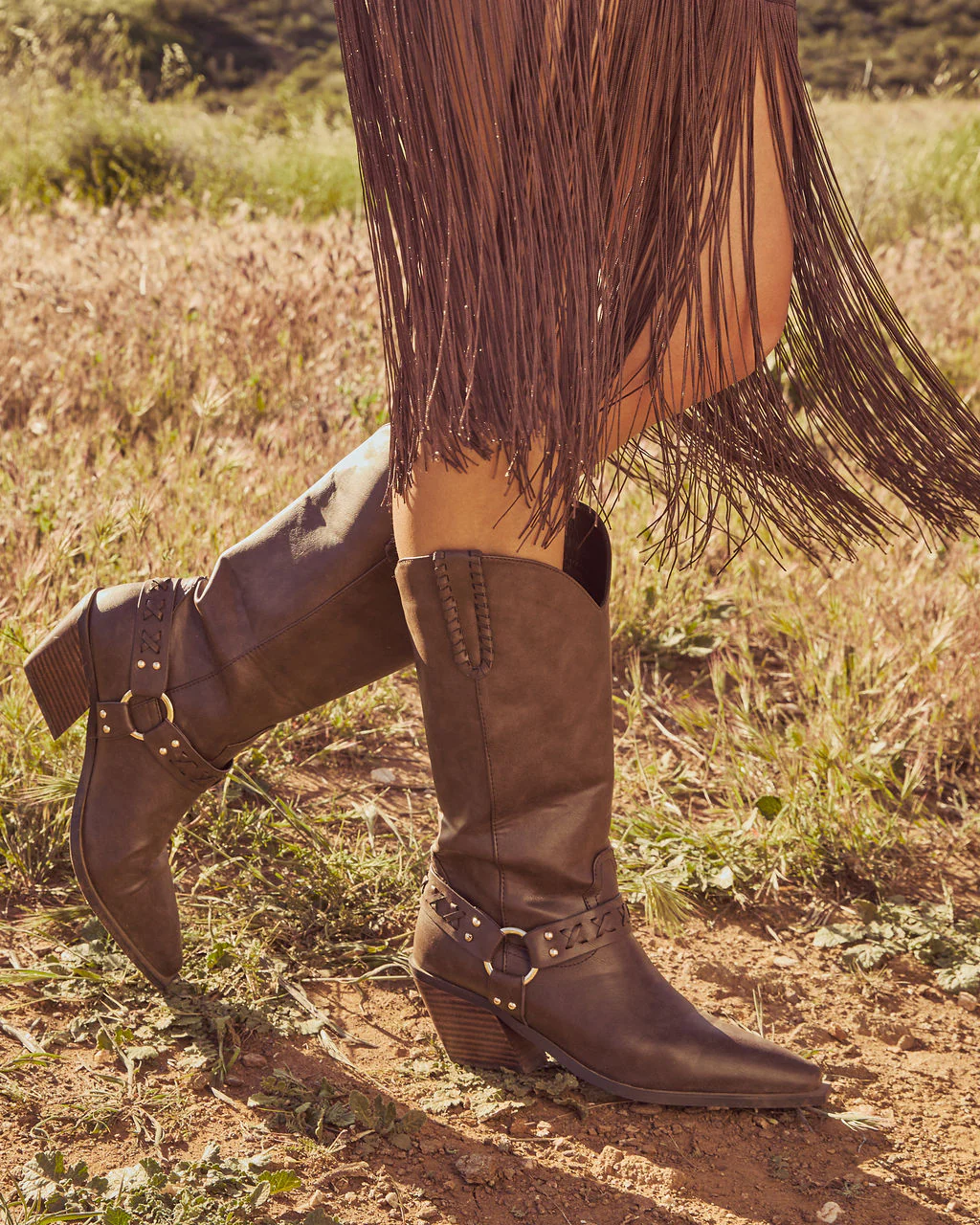 Echo Canyon Vegan Leather Western Buckle Boots - Image 5